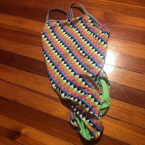 Geometric print one piece swimsuit